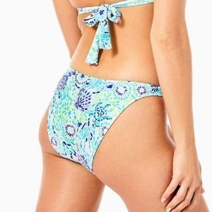NWT Lilly pulitzer Pico high cut bikini bottom blue Ibiza open water